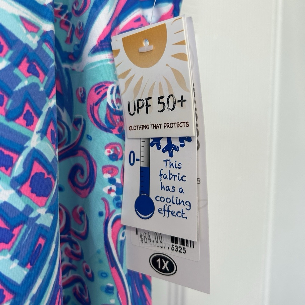 Lulu-B Dress Women's 1X NWT Sleeveless UPF 50 Cooling Shift Resort Beach Travel - Picture 3 of 7